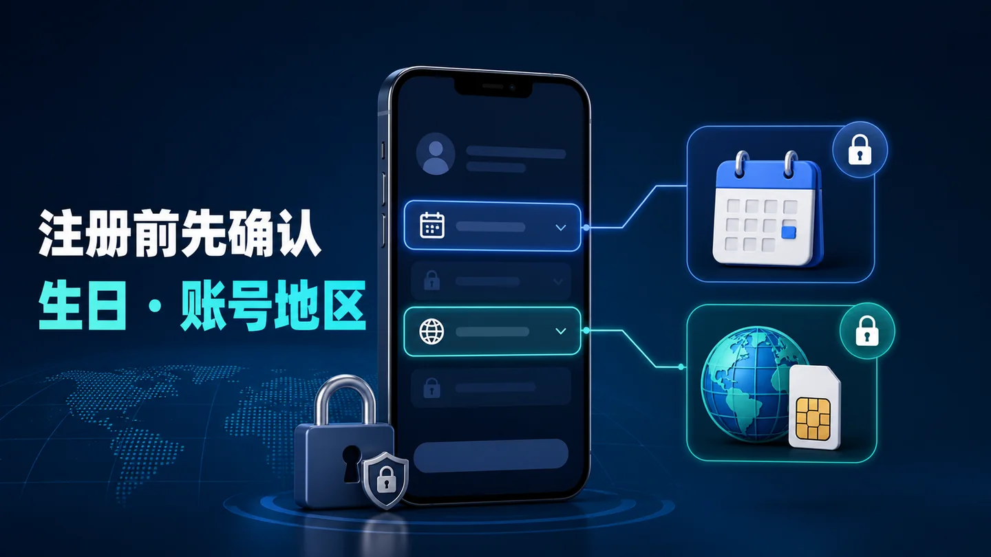 tiktok 注册前需要确认出生日期与账号地区，避免填写后难以修改