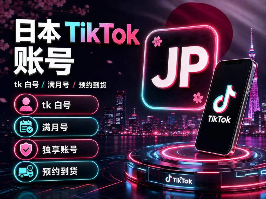 日本TikTok账号 tk白号满月号独享账号