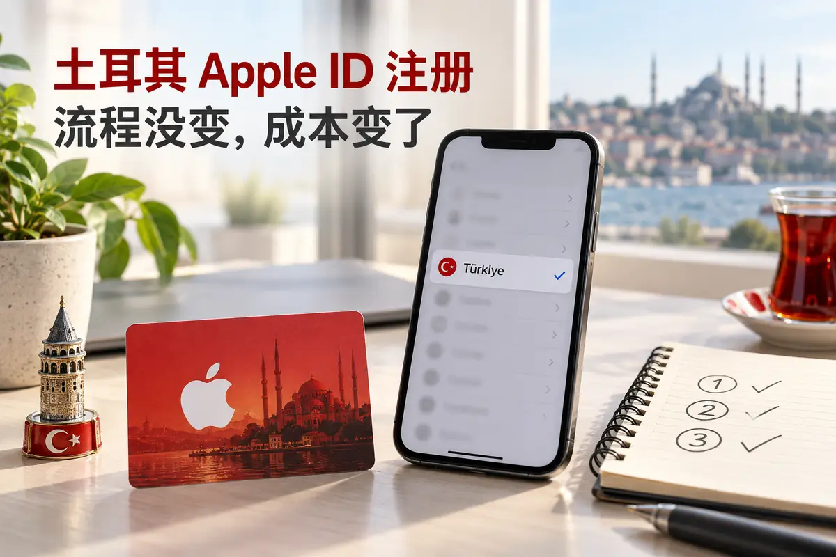 土耳其apple id注册的三步流程与礼品卡充值场景