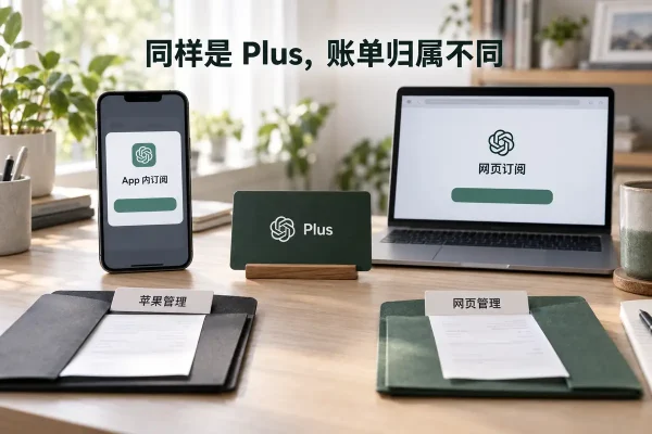 chatgpt plus怎么订阅取决于购买入口：chatgpt ios订阅由苹果管理账单、续费、取消和退款，网页订阅则由chatgpt.com管理；使用美区Apple ID内购前应确认余额与账号地区，并记住Plus权益绑定OpenAI账号。