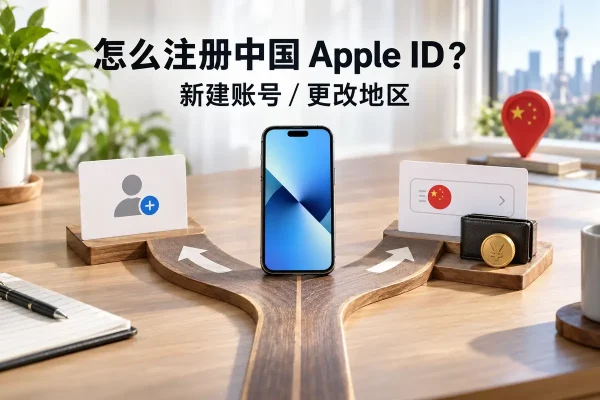 怎么注册中国apple id的两种路径：新建账号或更改地区