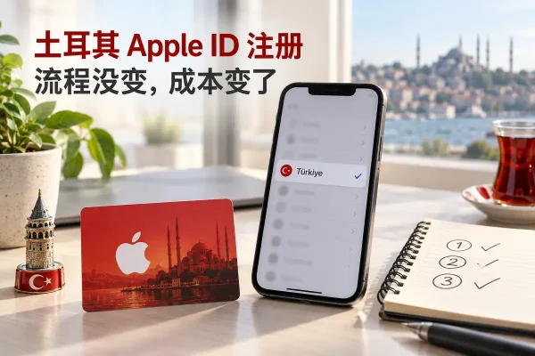 土耳其apple id注册的三步流程与礼品卡充值场景